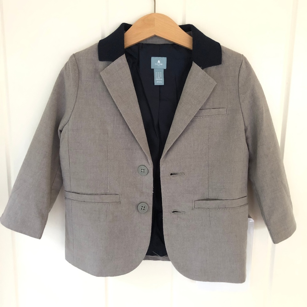 Baby Gap Light Asphalt Blazer with Navy Collar